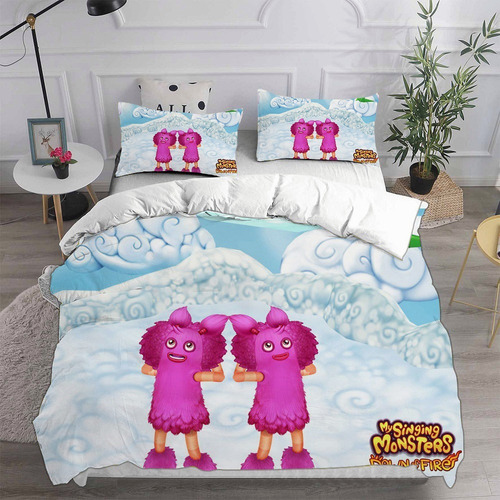 Funda De Edredón My Singing Monsters For Cama Doble 3 Pieza