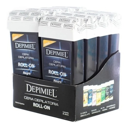 Depimiel X 8 Cera Depilatoria Roll On Descartable Negra 100g