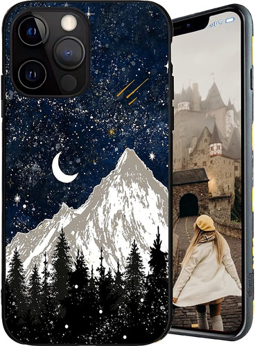 Funda Para iPhone 13 Pro Max, Diseno Paisaje Nocturno/6.7...