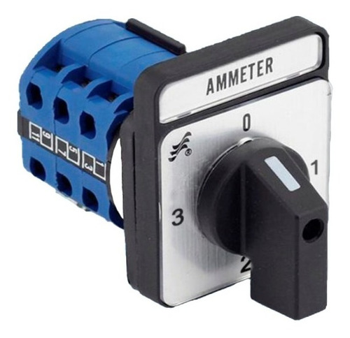 Conmutador Amperimétrico, 0-1-2-3, 90°, 36x36mm, 20a, Cansen