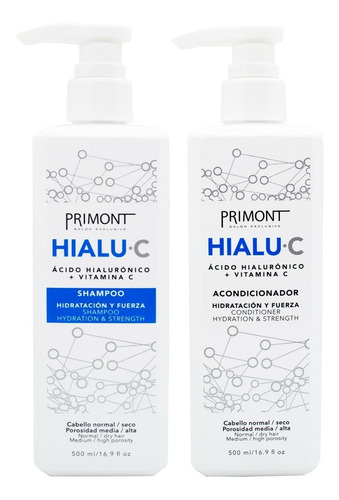 Kit Primont Hialu C Hialuronico Shampoo + Acondicionador 6c
