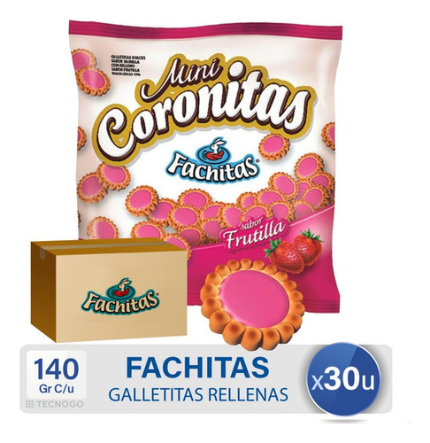 Caja Galletitas Fachitas Mini Coronitas Frutillas