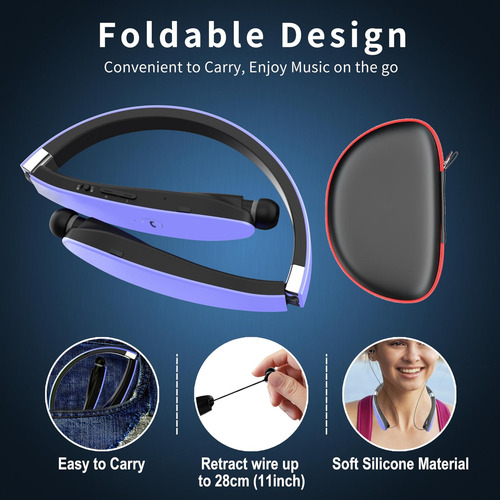 Amorno Auriculares Bluetooth Plegables Auriculares Inalámbri