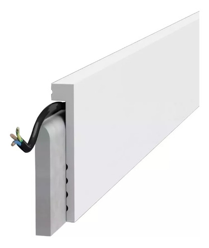 Cubre Zocalo Pvc Eps Blanco Piso Ceramica Pasa Cable 10cm Mt