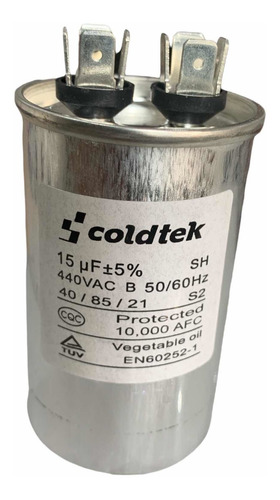 Imagen 1 de 6 de Capacitor Trabajo 15uf Mfd 440v Redondo Aluminio Condensador