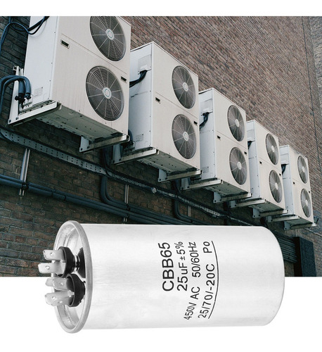 Condensador Cbb65 25uf 450v, Carcasa De Aluminio, Antiexplos