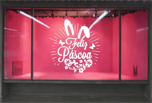 Adesivo Vitrine Feliz Páscoa Loja Condomínio Decoração M6t1