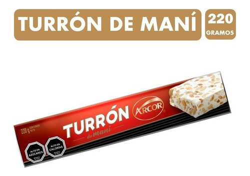 Dulce Turrón De Maní, Arcor  Barra De Turrón 220gr