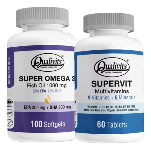 Super Omega 3 100 Cáps. + Multivitamínico Supervit Qualivits