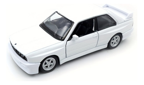 Bmw M3 1987 Blanco / Negro Escala 1:36 Metal