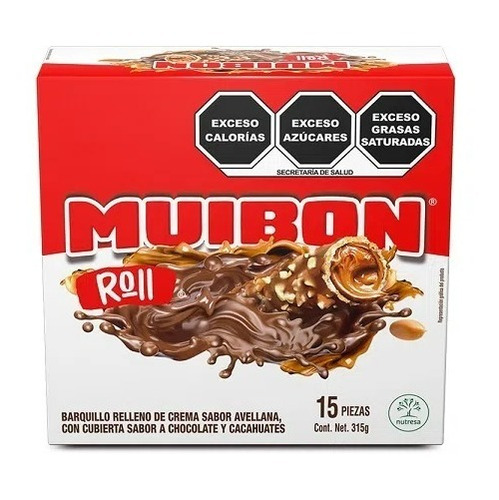 Nutresa Muibon Roll Barquillo Relleno De Chocolate 15pz 315g