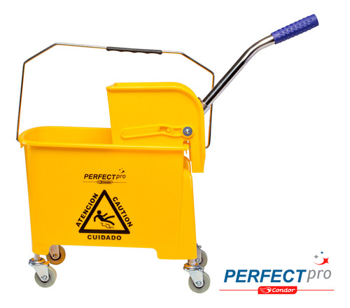 Balde Carrinho De Limpeza Com Espremedor 20l Doblô Kit Básico Com Esfregão Perfect Pro Condor