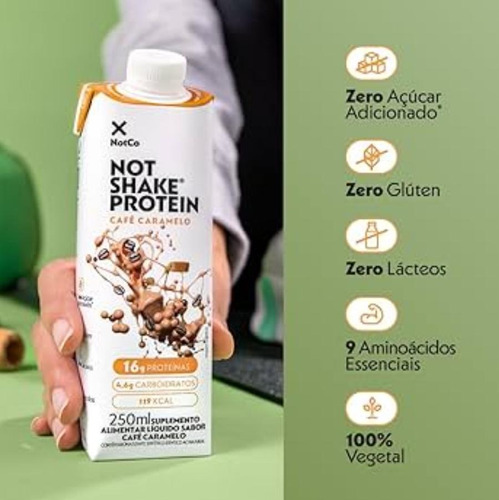 Bebida Not Shake Protein Café Caramelo 250ml - Kit Com 6