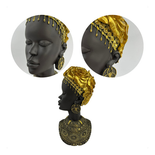 Decoracao Busto Africano 25cm
