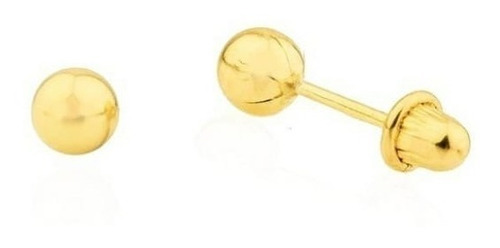 Brinco De Bola 3mm Em Ouro 18k - Infantil/segundo Furo 
