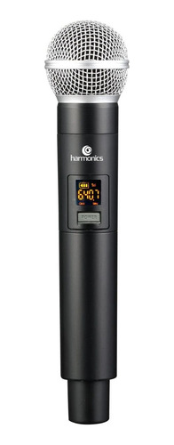 Microfone Sem Fio Uhf Harmonics Hsf200-1 Display Digital