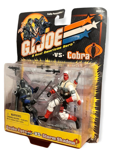 2001 Gi Joe Vs. Cobra Snake Eye Vs Storm Shadow Moc Hasbro