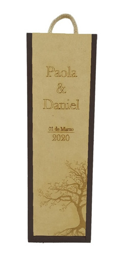 Caja De Madera Porta Vinos Árbol Boda Personalizada Art3035