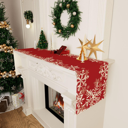 Copos De Nieve Rojos De Navidad Para Decoración De Mesa De A