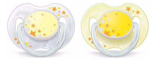 Chupetes Philips Avent Scf176/18 Nocturno 0-6 M Amarillo