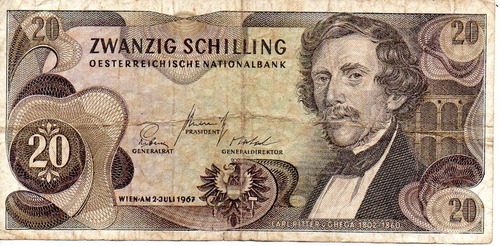 20 Zwanzig Schilling Austria 1967 Billete Coleccion