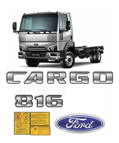 Adesivo Novo Ford Cargo 816 Emblema Cromado Caminhão Kit13