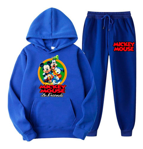 Conjunto Buzo Canguro Y Pantalon Mickey Y Stitch 3 Diseños 