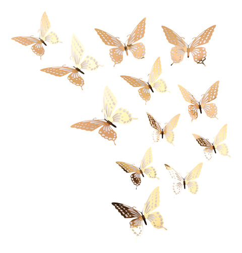 Adhesivo De Pared Con Forma De Mariposa, 12 Unidades, Pegati