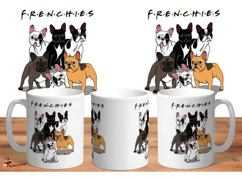 Taza De Ceramica Bulldog Frances Frenchies Best Friends Art