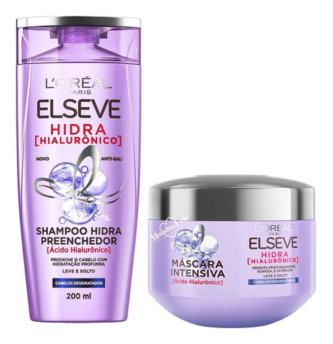 Kit Elseve Hidra Hialurônico Shampoo + Máscara Loréal Paris