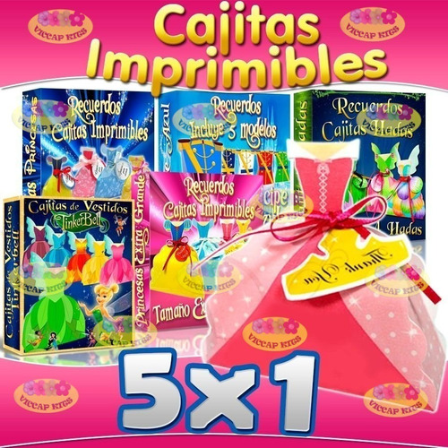Kit Imprimible Cajitas De Princesas Souvenirs Invitaciones