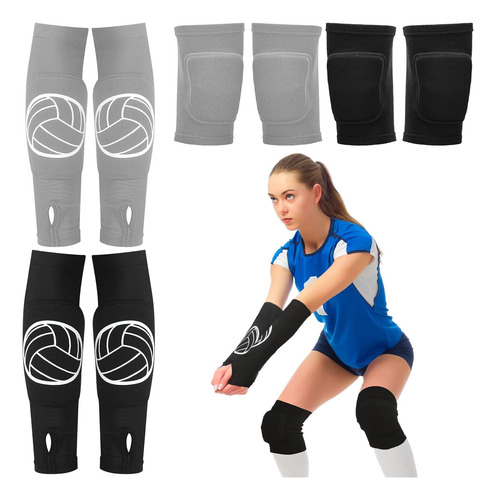 Conjunto De Rodilleras De Voleibol Y Mangas De Brazo De...