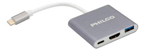 3 En 1 Hub Tipo C A Hdmi + Usb 3.0 Philco