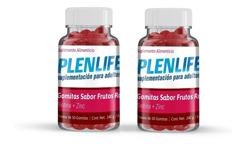 Gomitas Suplemento Adulto Biotina Zinc Plenlife 2 Frascos