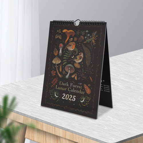 Js Colgante De Pared Ilustrado Con Calendario Lunar 2025 De