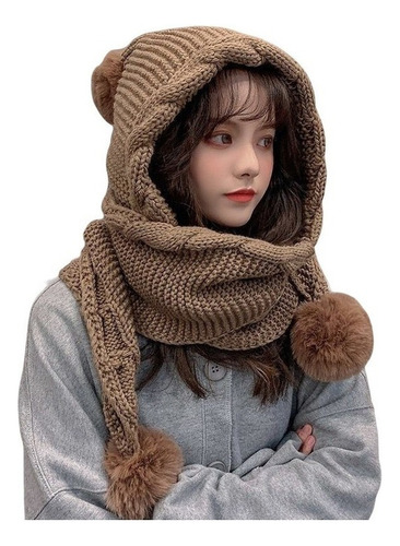 Gorro De Lana Invierno Con Bufanda Gorro De Una Pieza