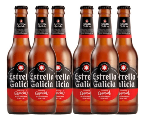 Pack 6 Cerveja Estrella Galicia Puro Malte Longneck 355ml