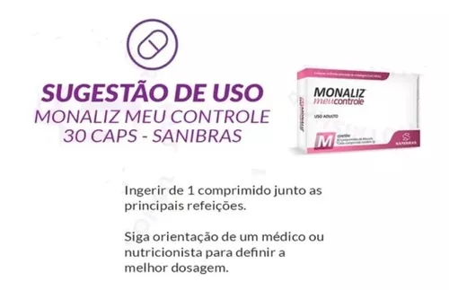 Monaliz - Meu Controle é o novo redutor de apetite lançado pela Sanibras.  Com ativos concentrados para uso de somente 1 comprimido de 1g por dia,  Monaliz, By Drogaria Popular Nova Vista