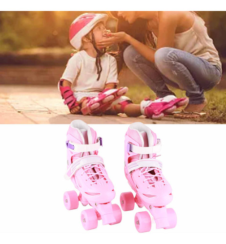 Patines Roller De 4 Ruedas Ajustable Doble Para Mujer