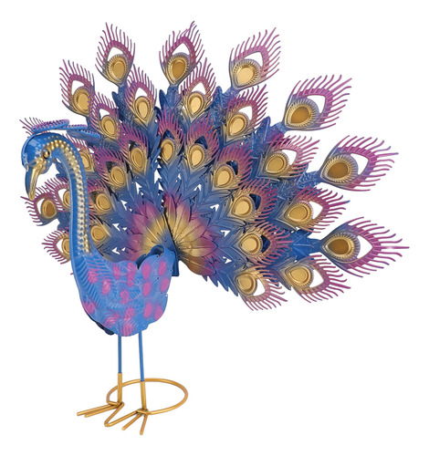 Estatua De Pavo Real De Hierro Con Forma De Cola De Pavo Rea