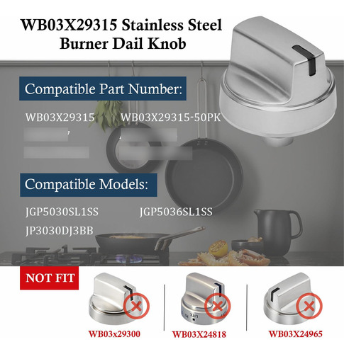 Perillas De Cocina Ge Wb03x29354 2 Piezas Mmg