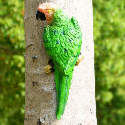 Interior Home Decoration Hanging Parrot Statue In Courtyard