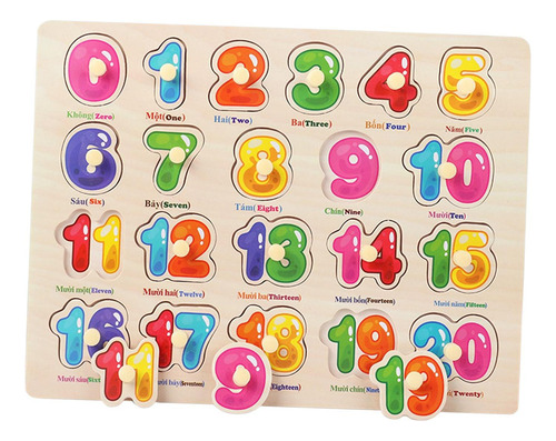 // Brinquedos Montessori Quebra-cabeça De Madeira Número