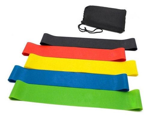 Elástico Para Exercício Em Casa Mini Band Kit Com 5