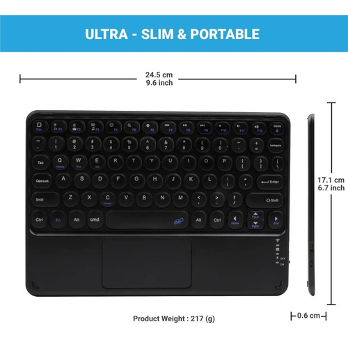 Teclado Portátil Touchpad Para iPad Air 1 A1474 A1475