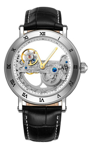Reloj Mecánico Automático Leather 208 Skeleton Hollow Man