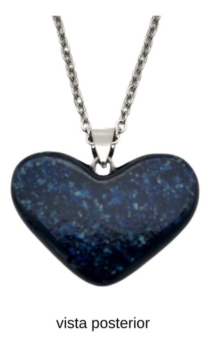 Collar De Corazón Mini Venturina De Vidrio Y Acero
