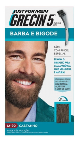  Tonalizante Grecin 5 Barba E Bigode M-90 Castanho