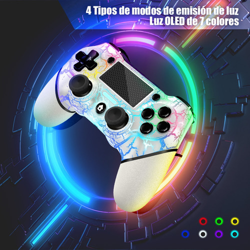 Mando Inalámbrico Para Ps4 Con Luz Rgb Compatible Con Ps4/pc