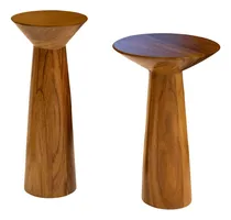 Comprar Set De Mesas Laterales Auxiliares De Parota Hechas A Mano Color Marrón